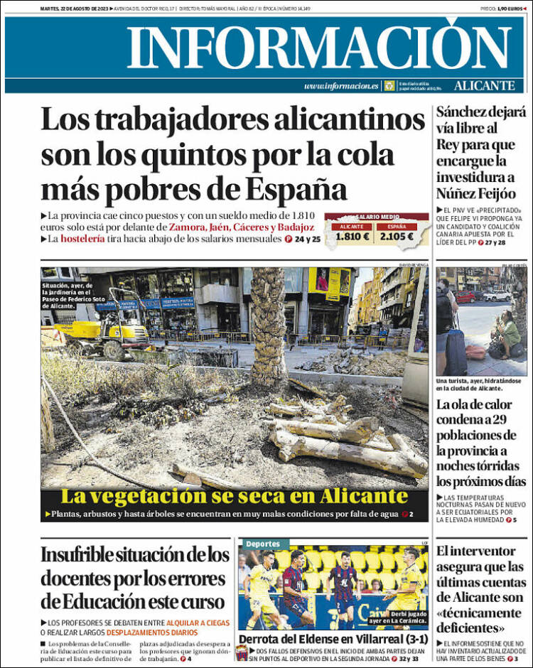 Portada de Diario Información (España)