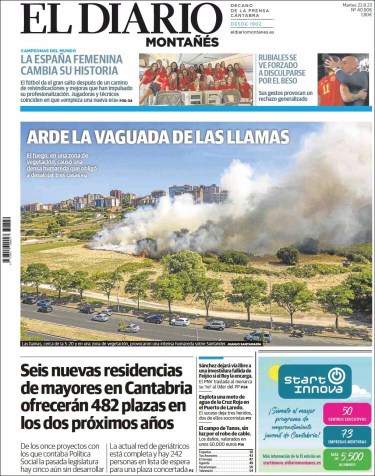 Portada de El Diario Montañés (España)