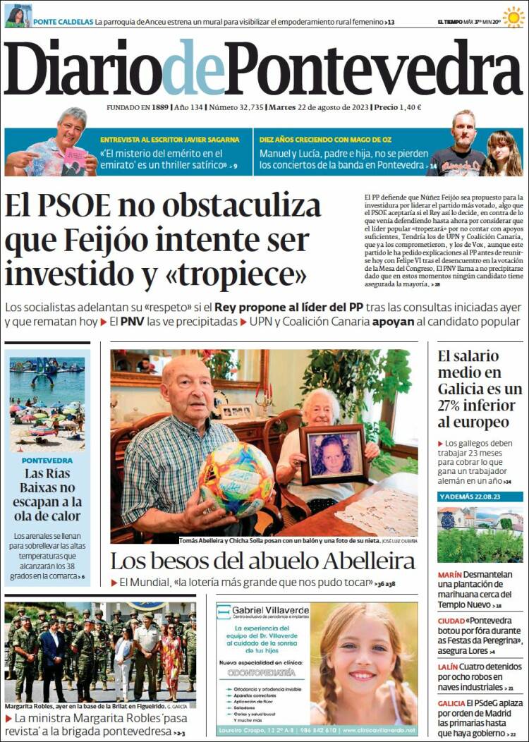 Portada de Diario de Pontevedra (España)