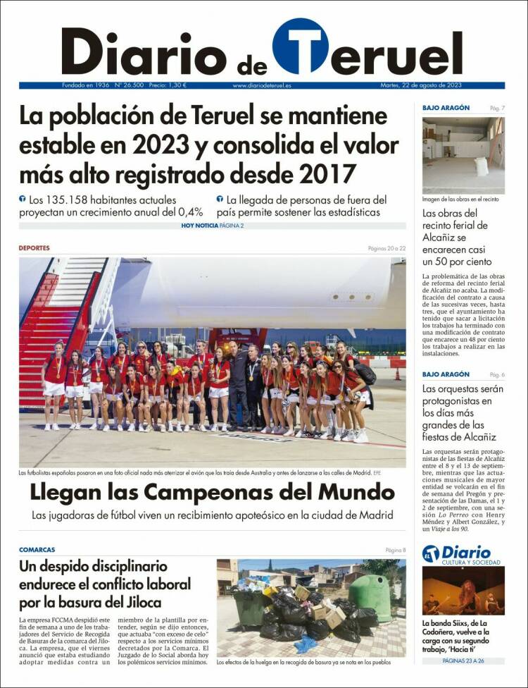 Portada de Diario de Teruel (España)