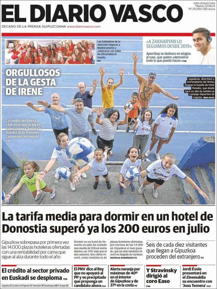 Portada de Diario Vasco (España)