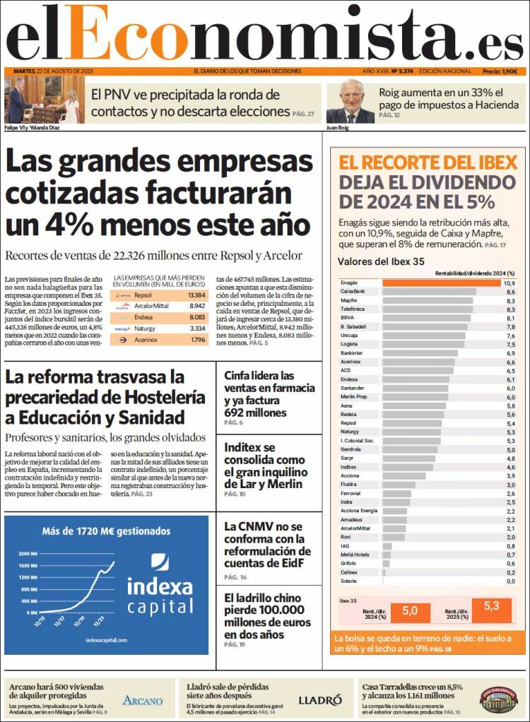 Portada de El Economista (Espa&ntilde;a)