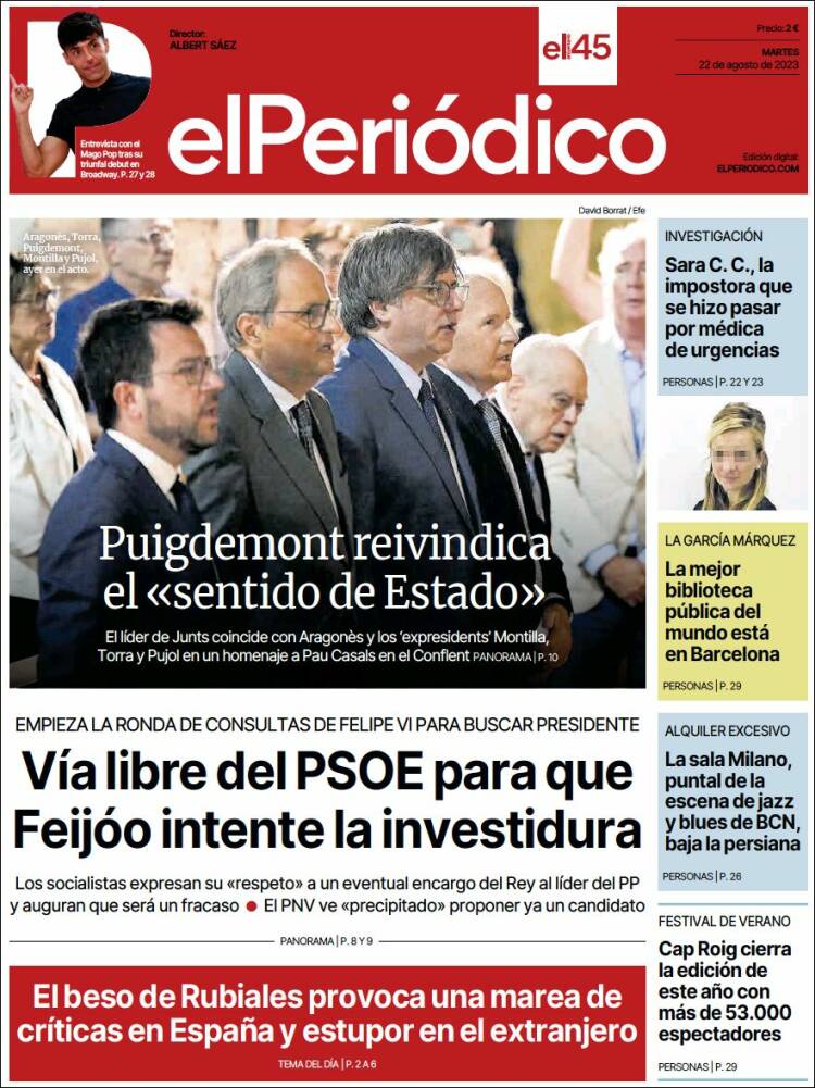 Portada de El Periódico (España)