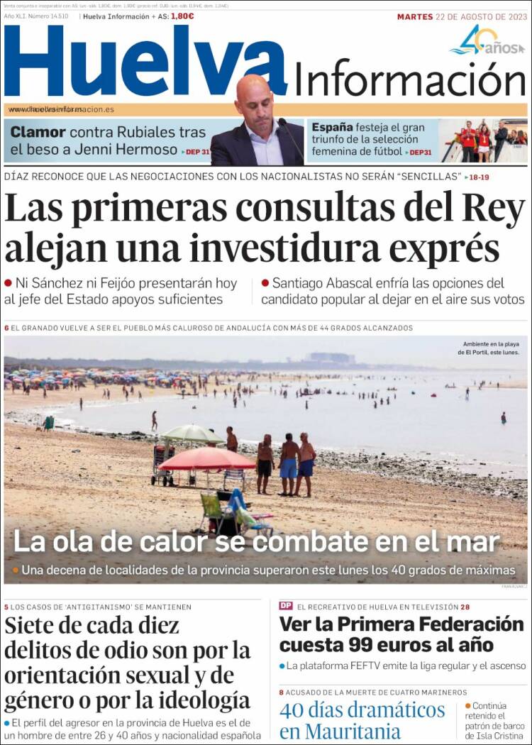Portada de Huelva Información (España)