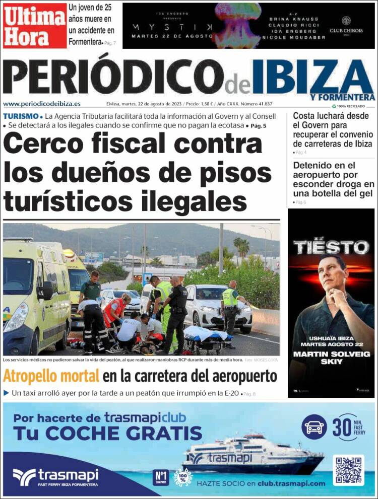 Portada de Periódico de Ibiza (España)