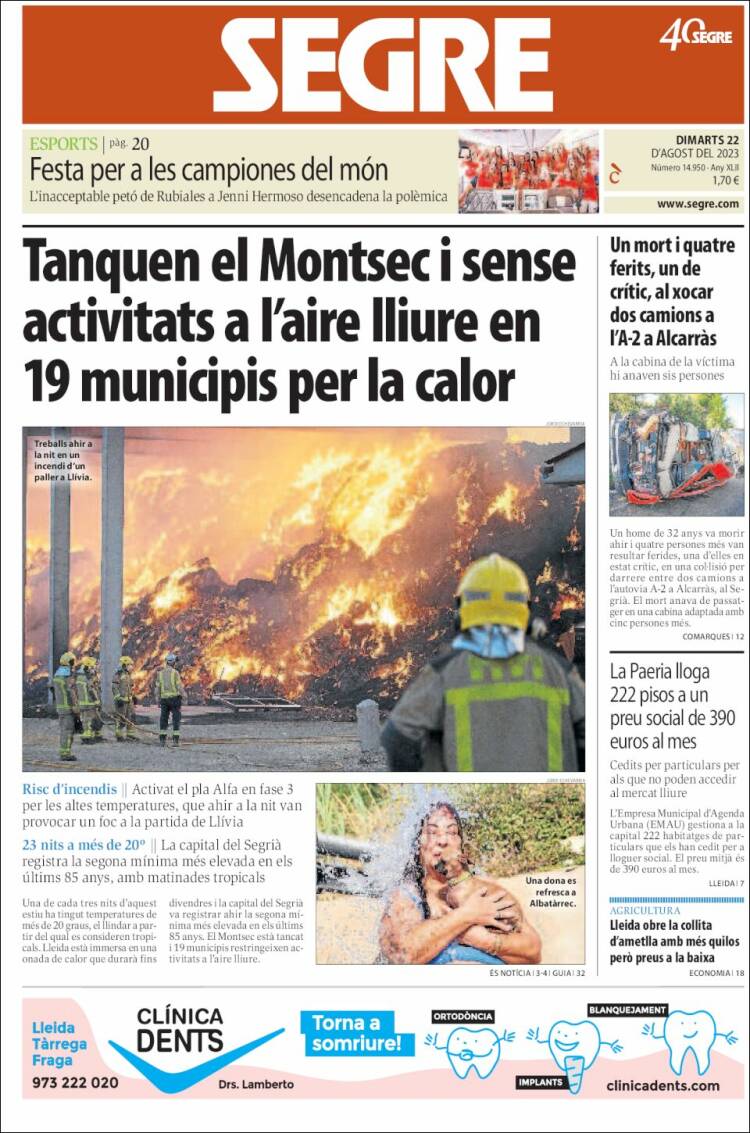 Portada de Segre (España)