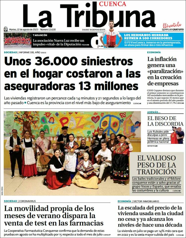 Portada de La Tribuna de Cuenca (España)