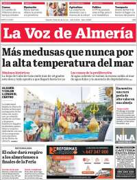 Portada de La Voz de Almería (España)