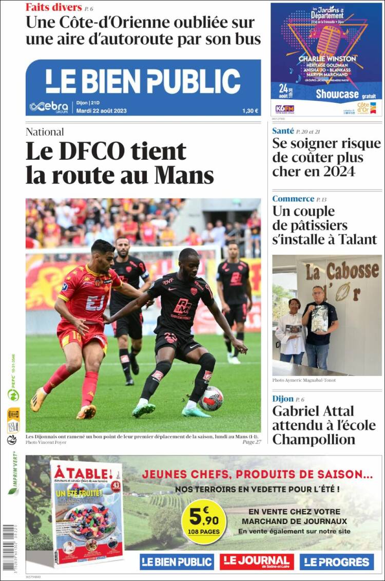 Portada de Le Bien Public (Francia)