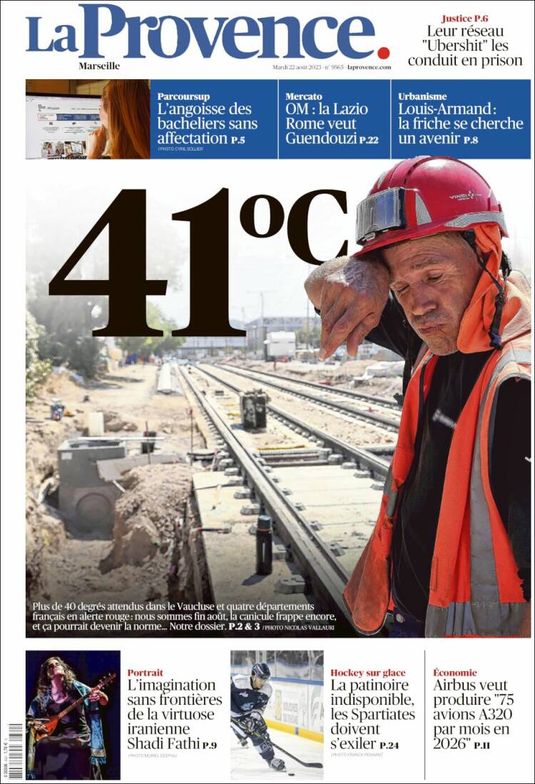Portada de La Provence (Francia)