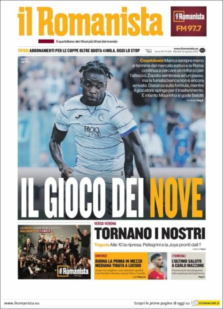 Portada de Romanista (Italia)