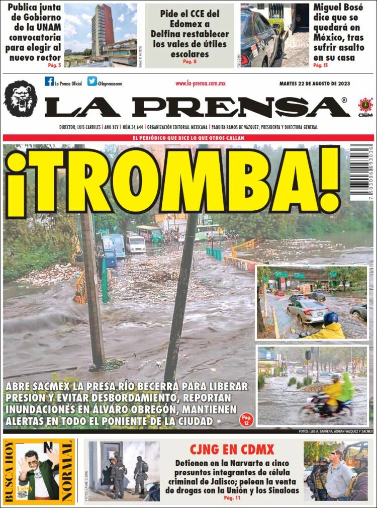 Portada de La Prensa (M&eacute;xico)