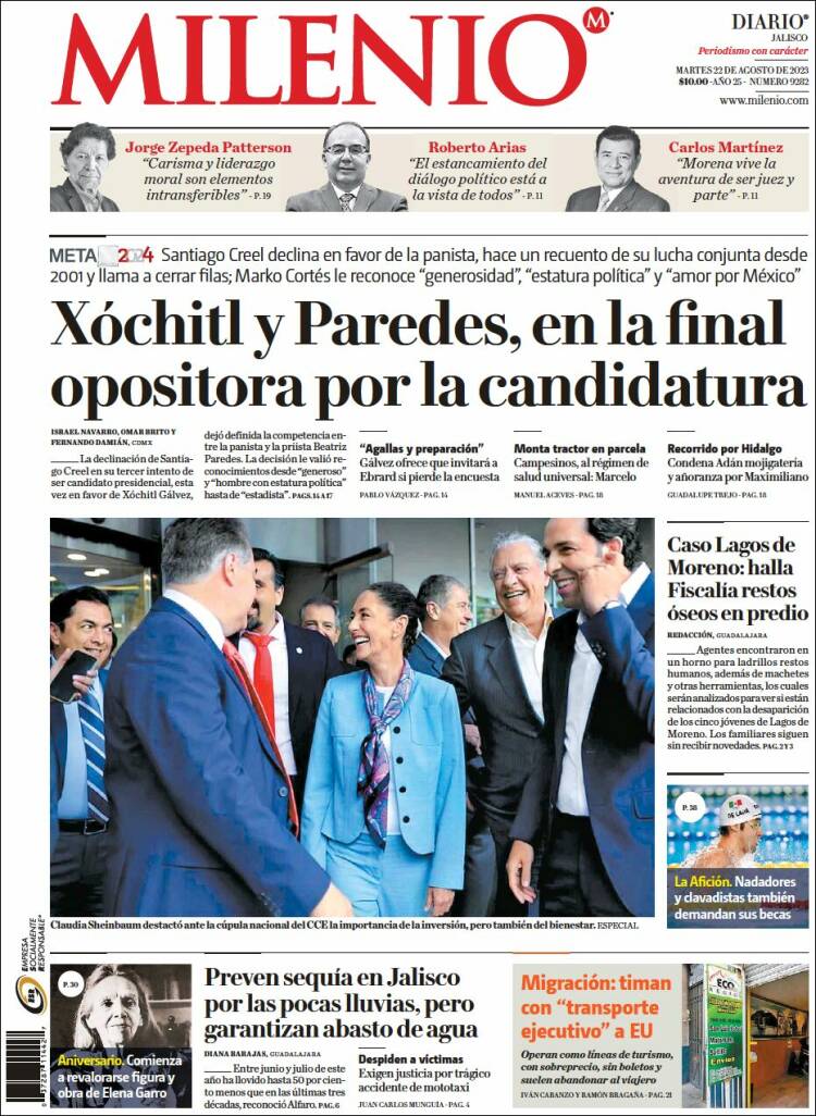 Portada de Milenio - Jalisco (M&eacute;xico)