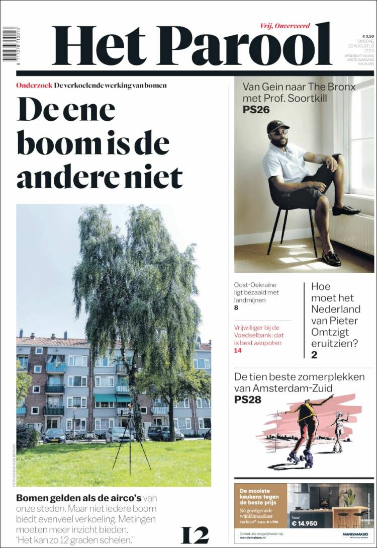 Portada de Het Parool (Pa&iacute;ses Bajos)