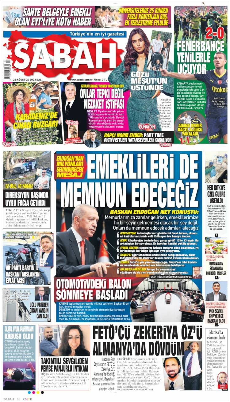 Portada de Sabah (Turqu&iacute;a)