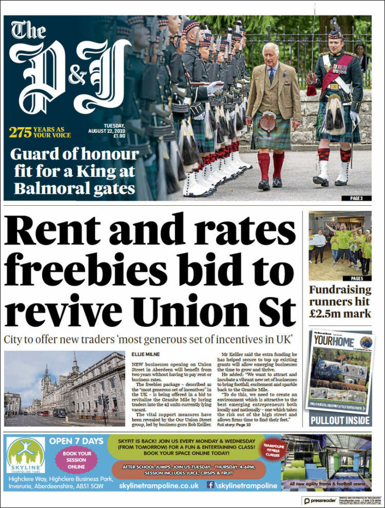 Portada de The Press and Journal (Reino Unido)