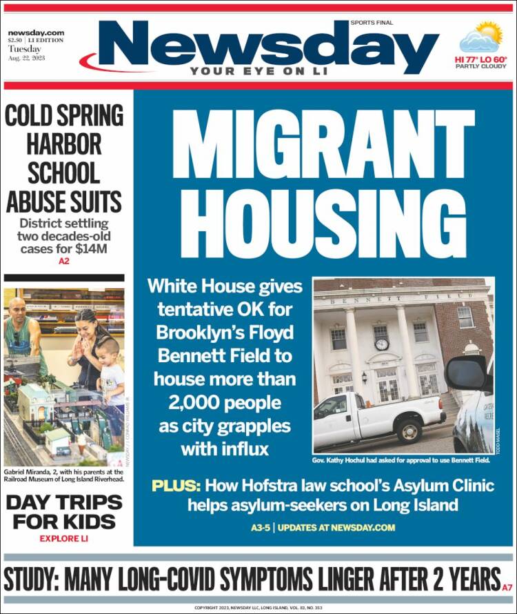 Portada de Newsday (USA)