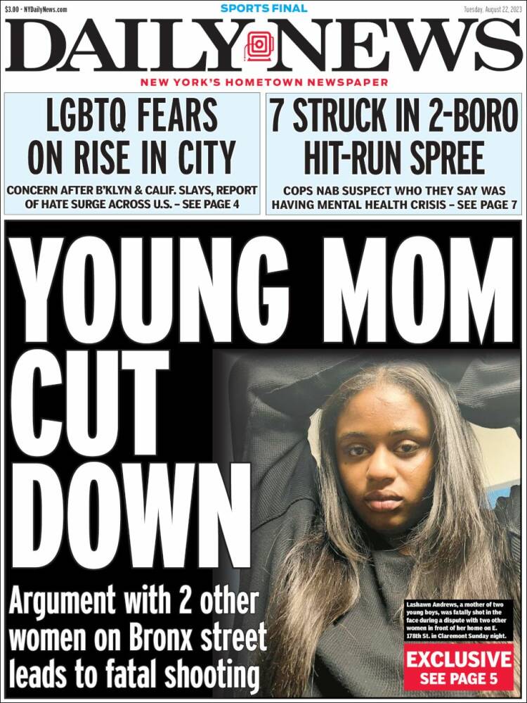 Portada de Daily News - New York (USA)