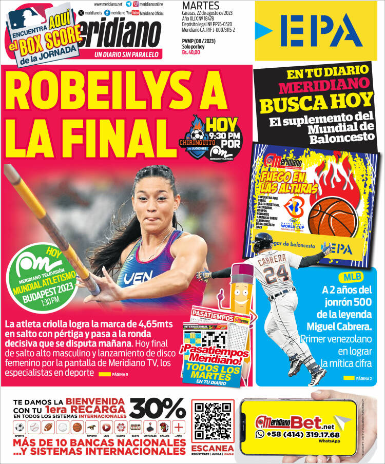 Portada de Meridiano (Venezuela)