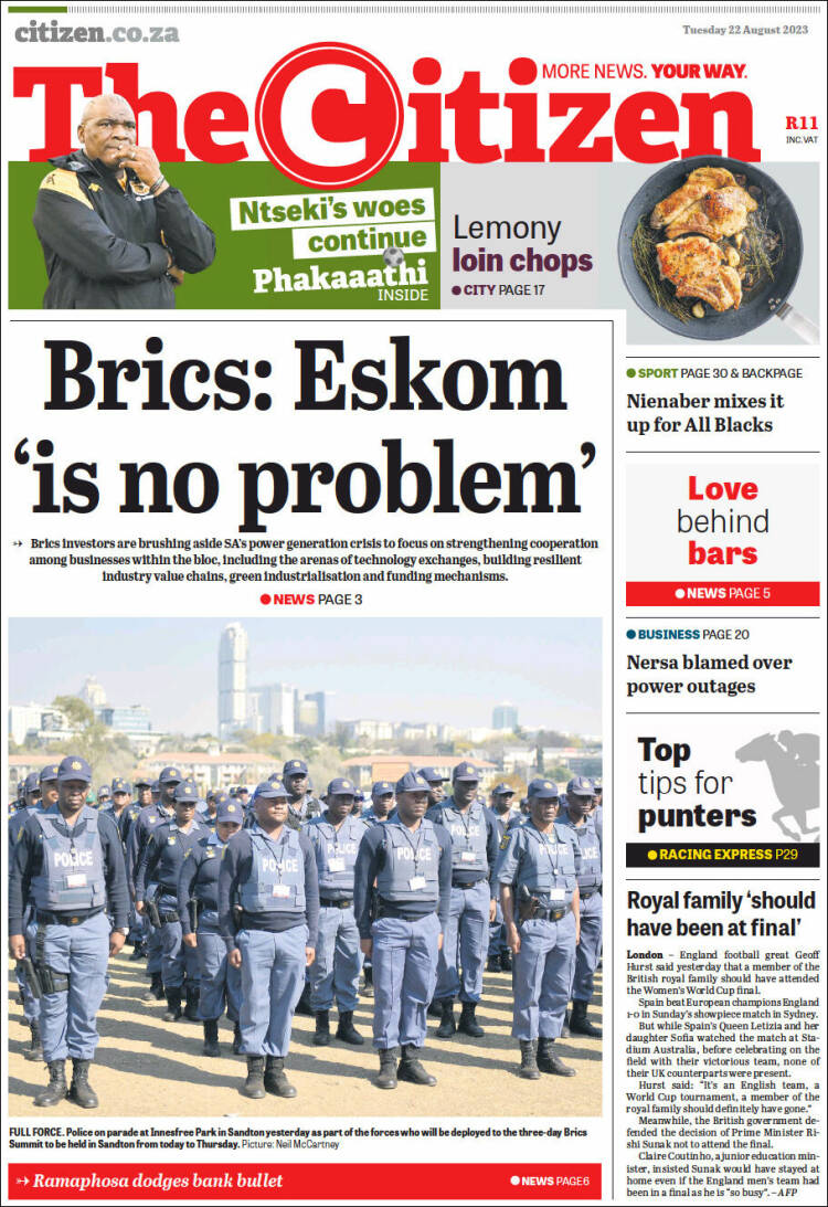 Portada de The Citizen (Sud&aacute;frica)