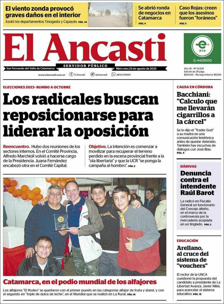 Portada de El Ancasti (Argentina)