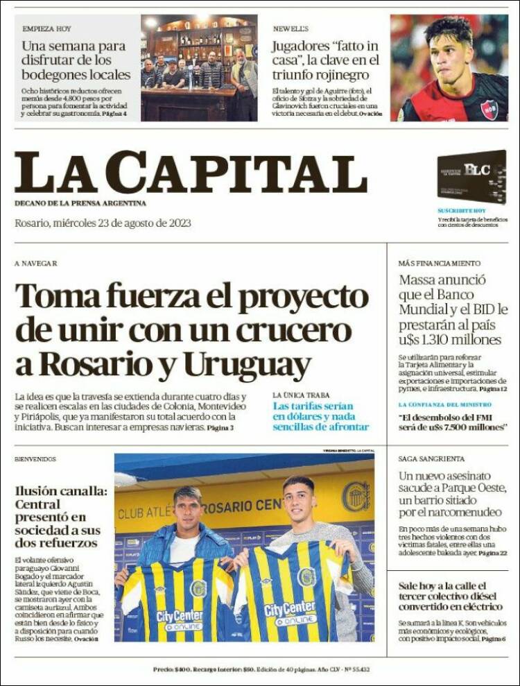 Portada de La Capital - Rosario (Argentina)