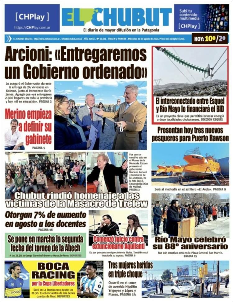 Portada de El Chubut (Argentina)