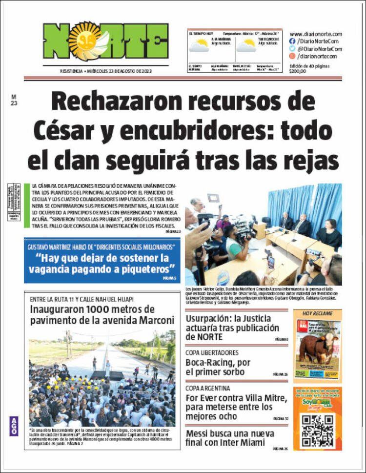 Portada de Diario Norte (Argentina)