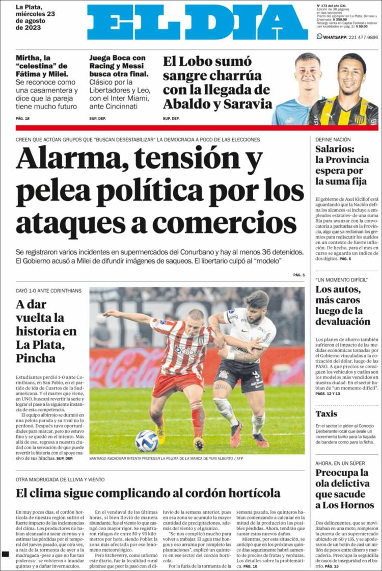 Portada de El Día de la Plata (Argentina)