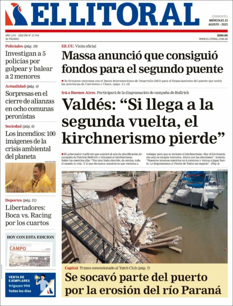 Portada de El Litoral Corrientes (Argentina)