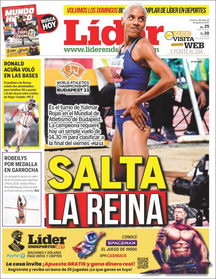 Portada de Lider en deportes (Venezuela)