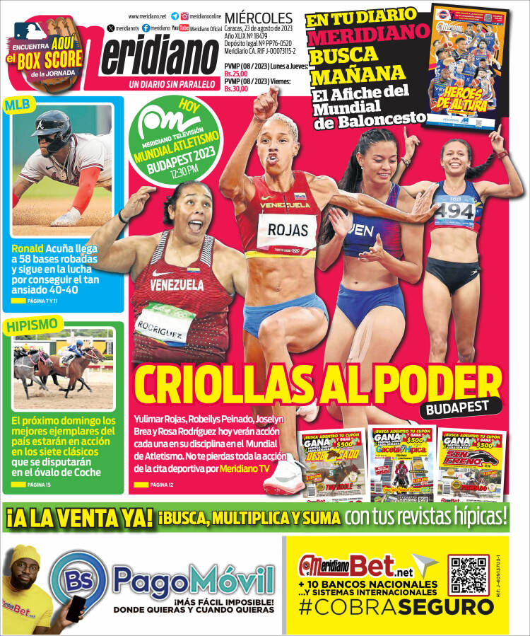 Portada de Meridiano (Venezuela)