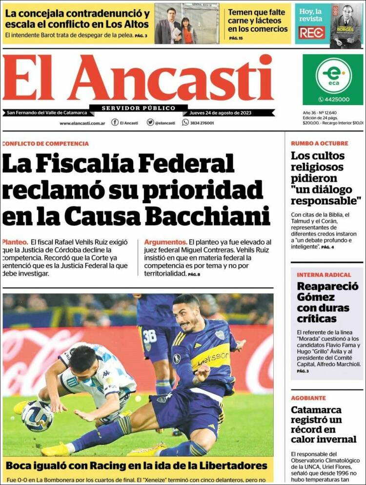 Portada de El Ancasti (Argentina)