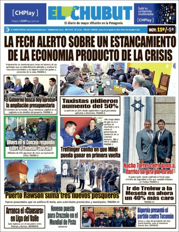 Portada de El Chubut (Argentina)