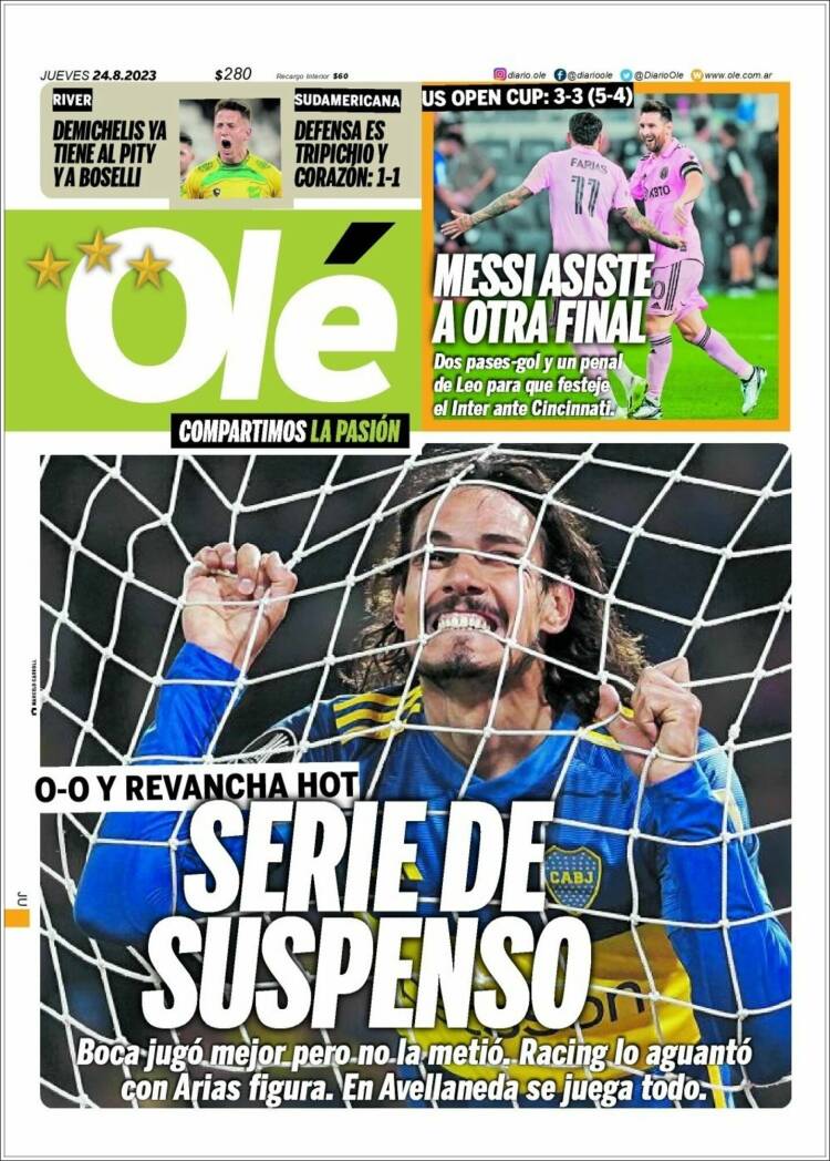 Portada de Olé (Argentina)