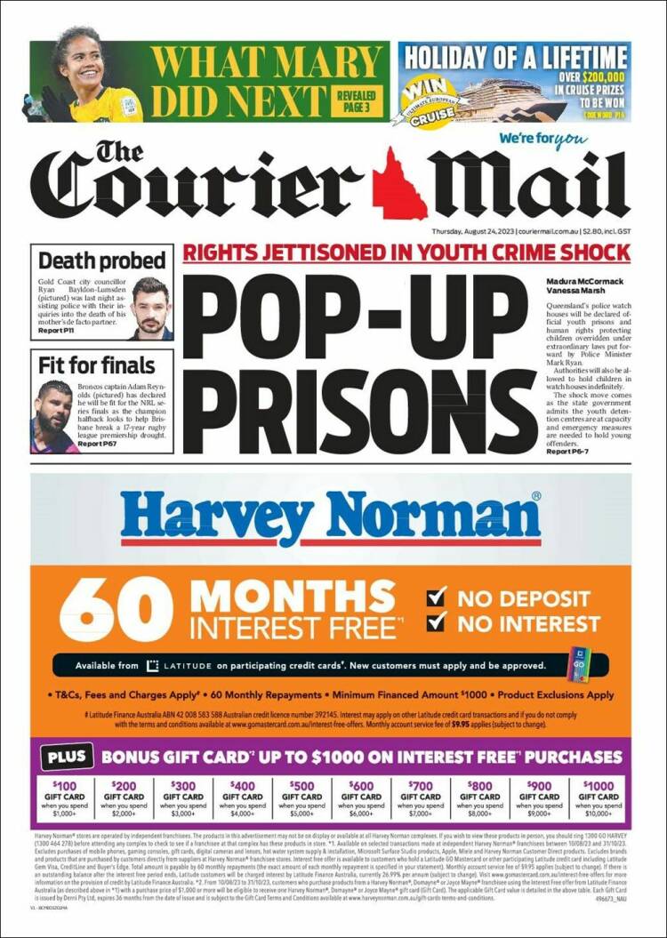 Portada de The Courier-Mail (Australia)
