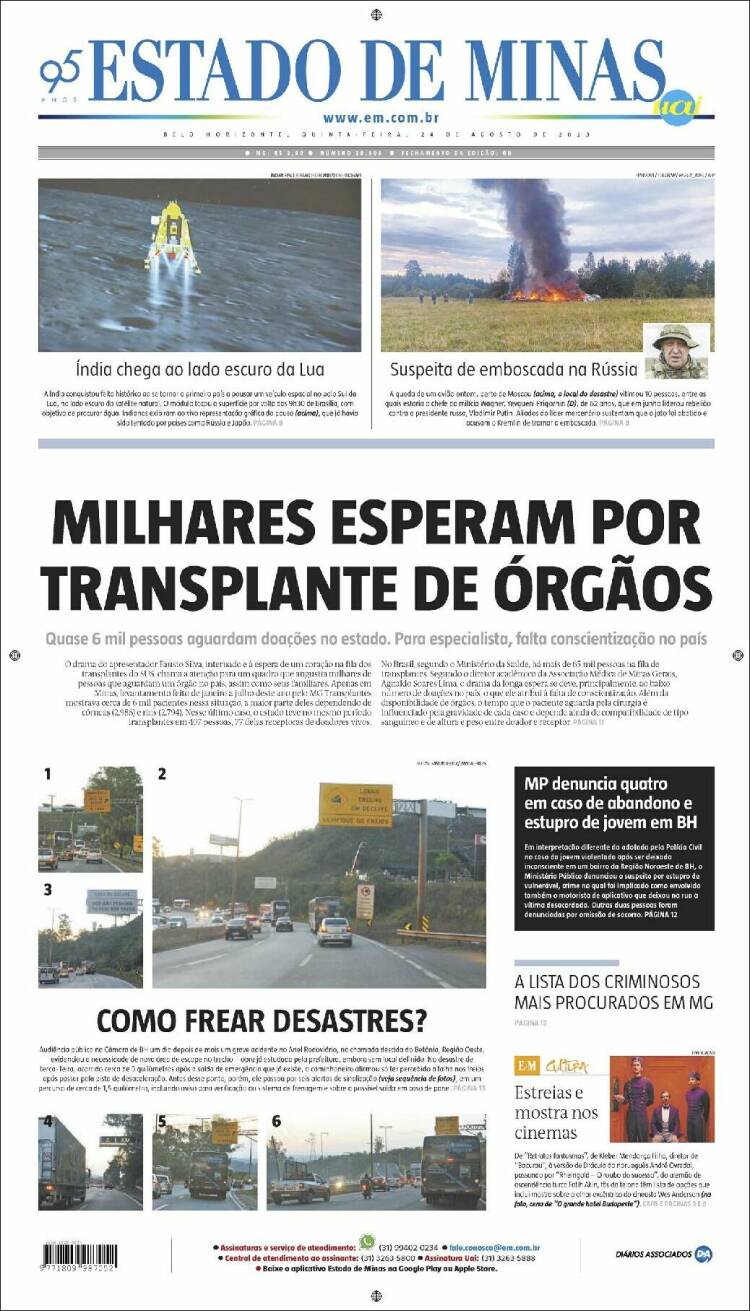 Portada de Jornal Estado de Minas (Brasil)
