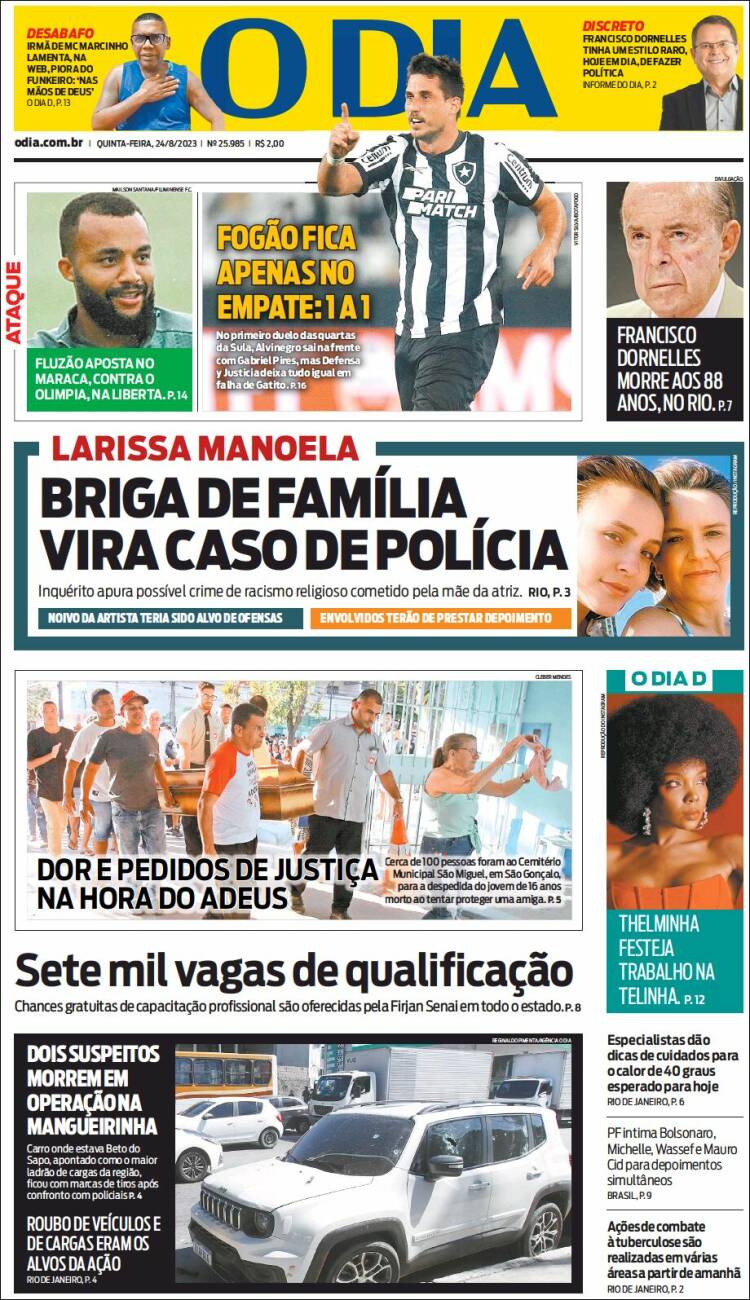 Portada de O Dia (Brasil)