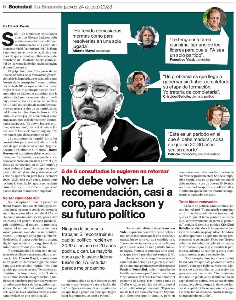 Portada de La Segunda (Chile)