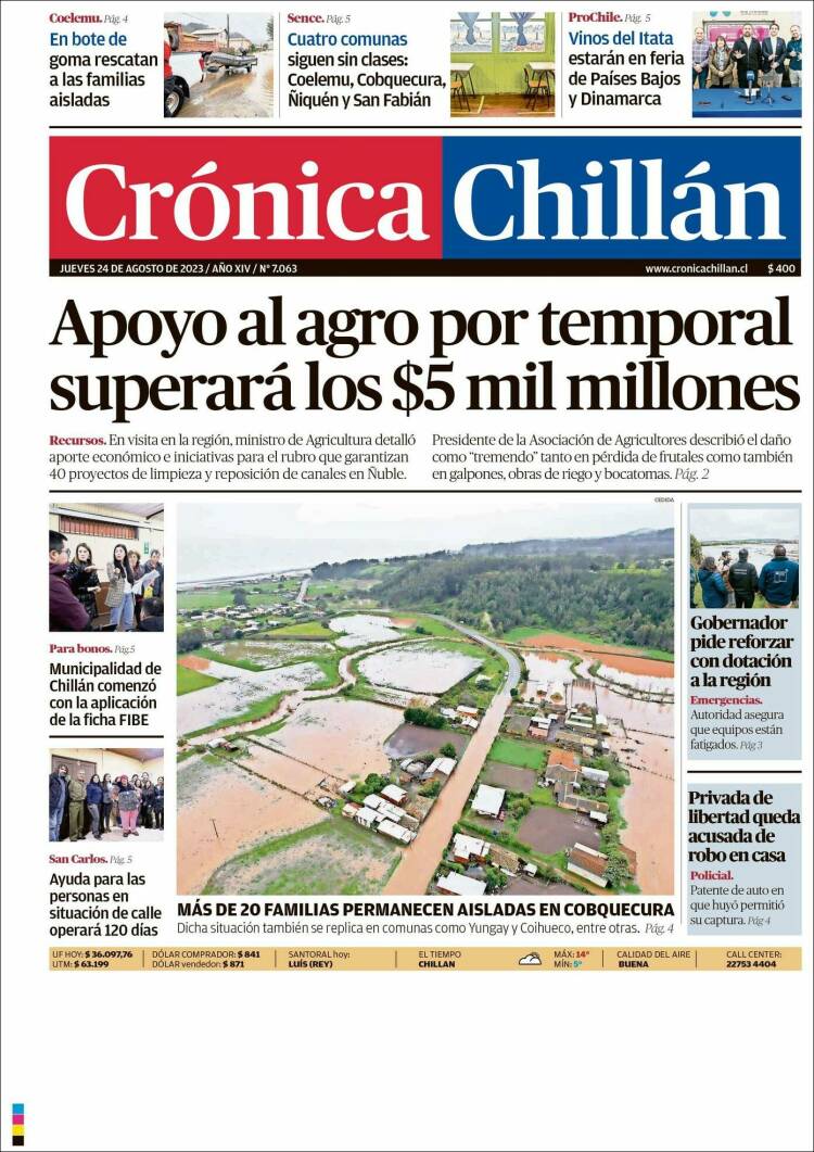 Portada de Crónica Chillán (Chile)