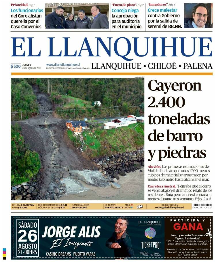 Portada de El Llanquihue (Chile)