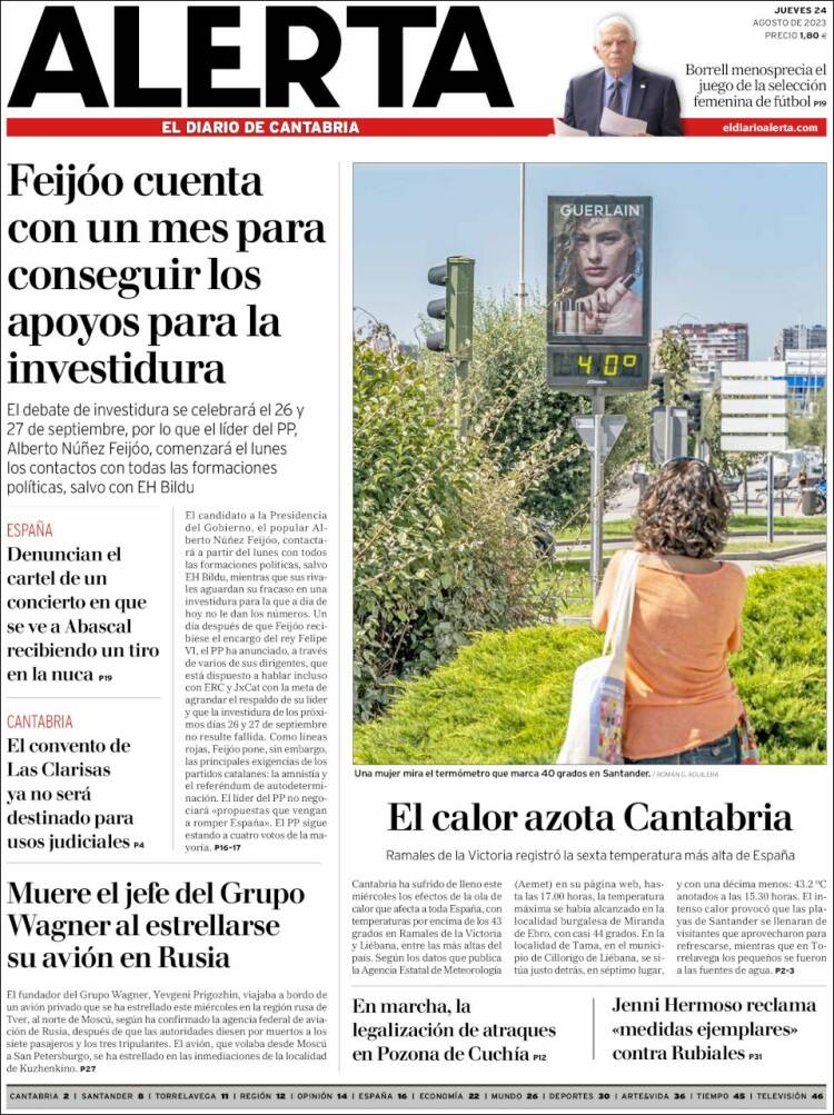 Portada de Alerta - El Diario de Cantabria (Espa&ntilde;a)