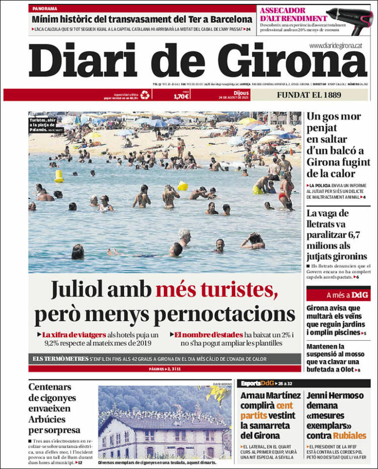 Portada de Diari de Girona (Espa&ntilde;a)