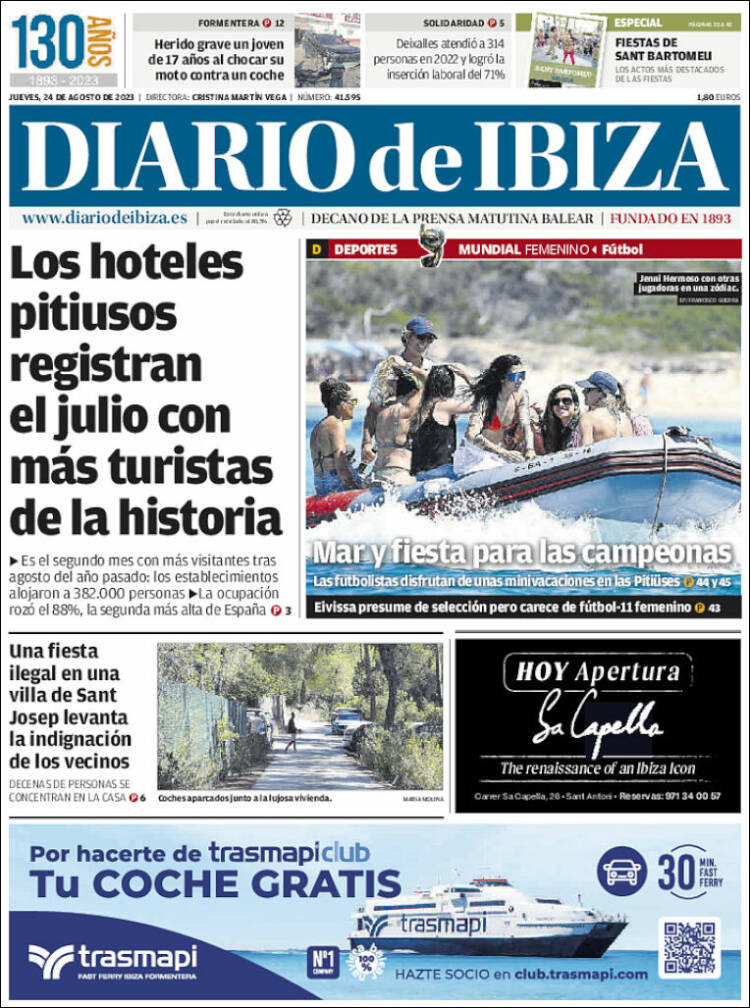 Portada de Diario de Ibiza (Espa&ntilde;a)