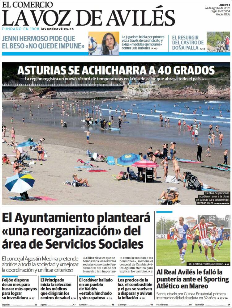 Portada de El Comercio - Avilés (Espa&ntilde;a)