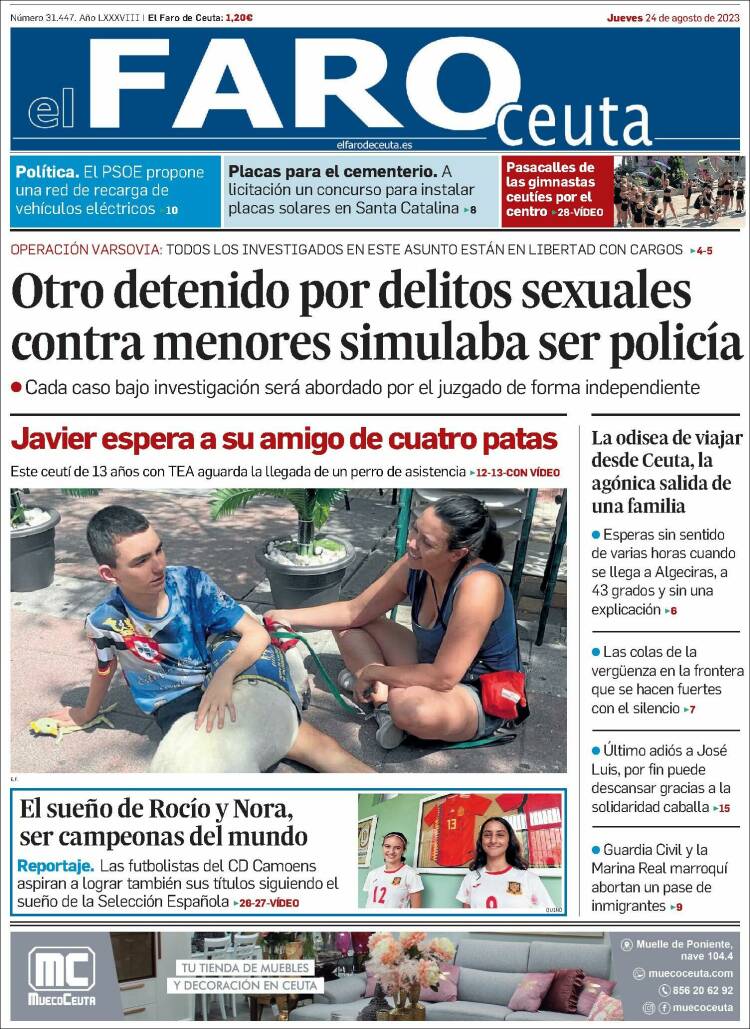 Portada de El Faro de Ceuta (Espa&ntilde;a)