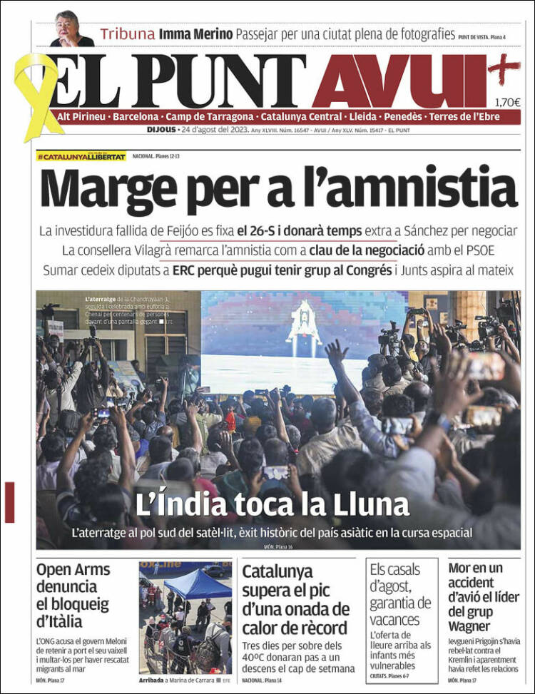 Portada de El Punt Avui (Espa&ntilde;a)
