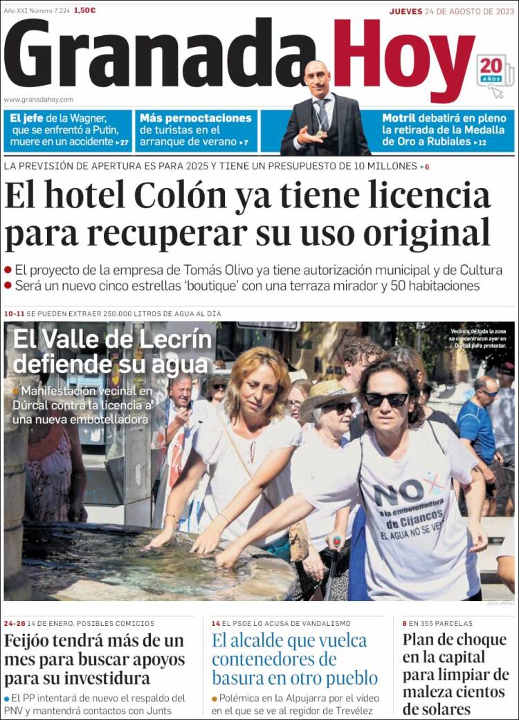 Portada de Granada Hoy (Espa&ntilde;a)