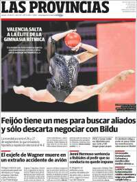 Portada de Las Provincias (Espa&ntilde;a)