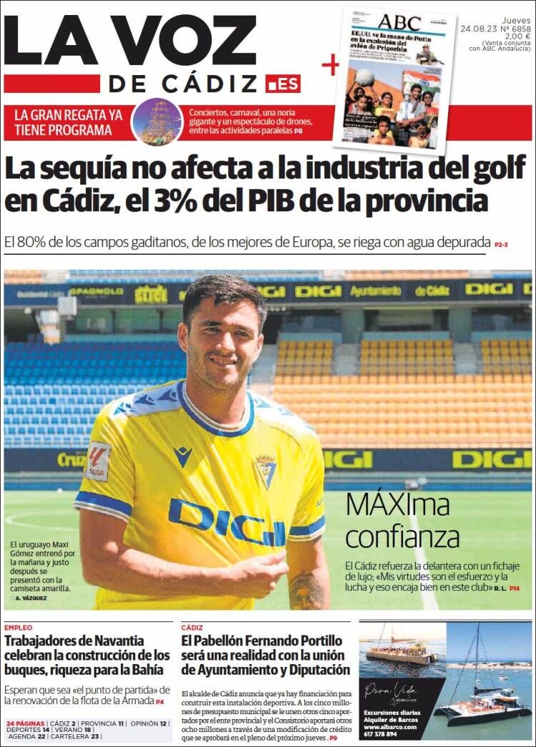 Portada de La Voz de Cádiz (Espa&ntilde;a)